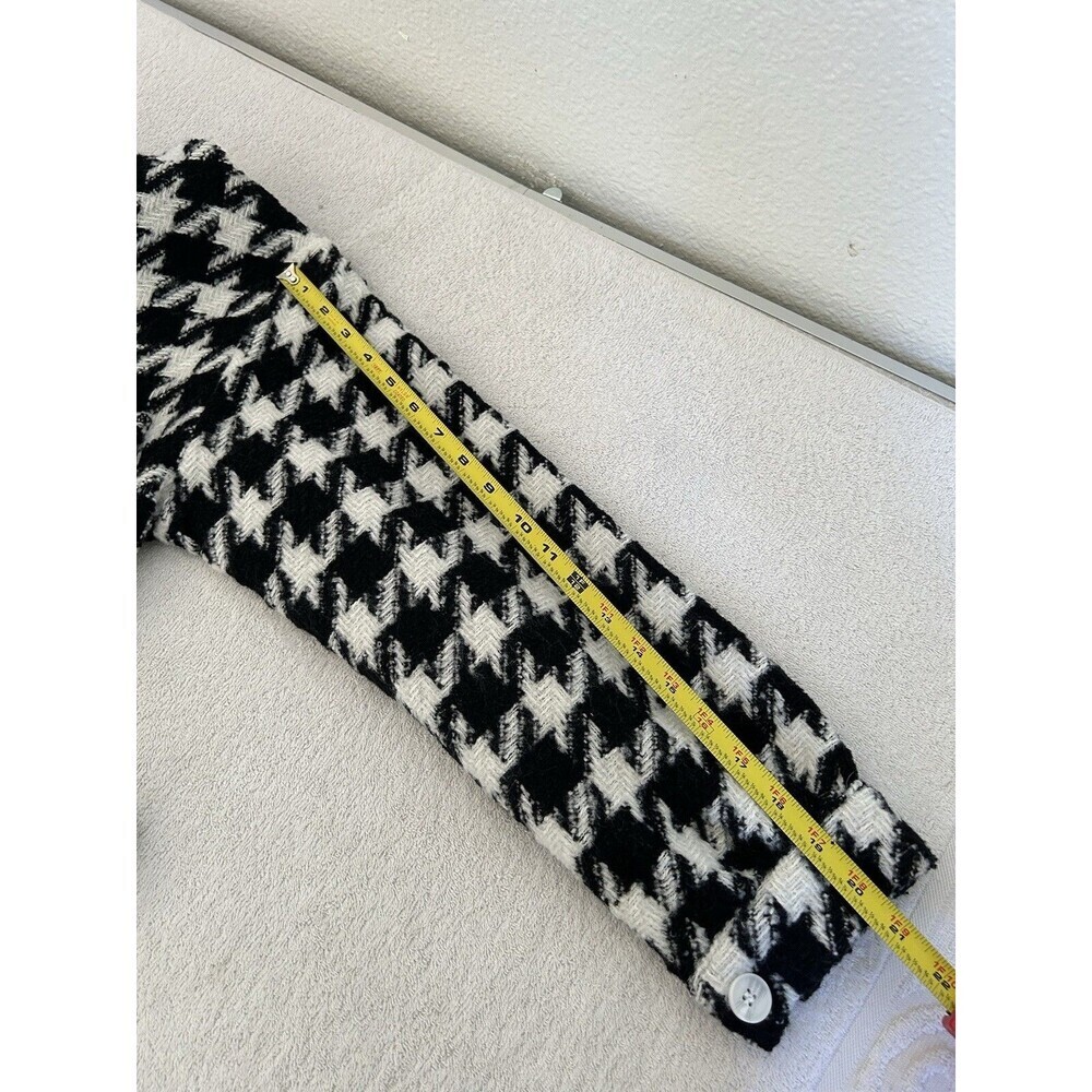 DQ STORE Womens Coat Black White Crown Foot Print Size Small - Picture 13 of 16